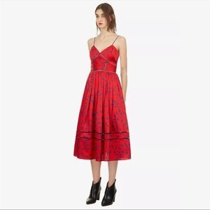 Self Portrait NWT Azalea Red Print Midi Dress $405
